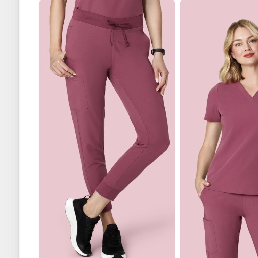 Women's Mauve Hugh Waisted Jogger Scrubs